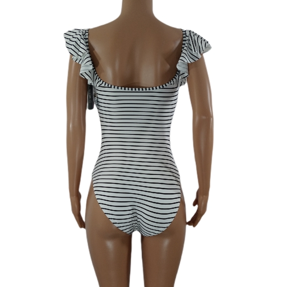 Vince Camuto Stripped Swimsuituffled Arm StrapsB - Picture 4 of 4